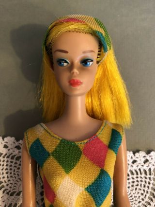 Vintage Barbie Color Magic Blonde With Stand,  Shoes,  Suit,  Headband & Clip