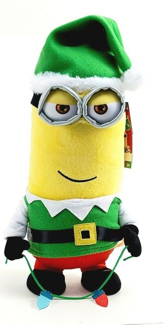 Gemmy Animated Despicable Me Kevin Minion 15.  5” Christmas Elf Dances And Sings