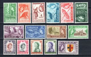 Malaya Straits Settlements 1955 Qeii Complete Set Of Mnh Stamps Mounted