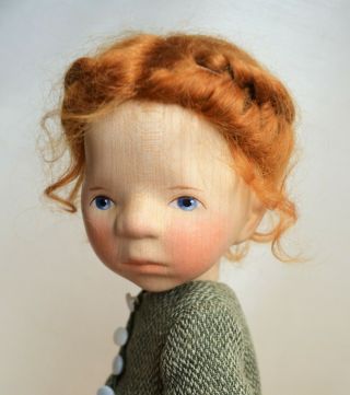 Gorgeous Pongratz Doll Wood Doll Red Braided Hair