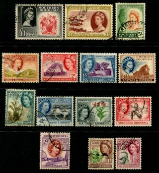 Southern Rhodesia - 1953 Qeii Set £1 Rose - Red & Blac 