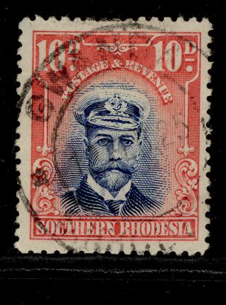 Southern Rhodesia Gv Sg9,  10d Blue & Rose,  Fine.  Cat £55.  Cds