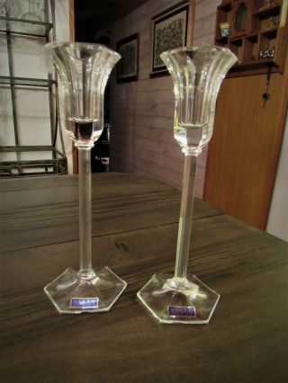 Marquis By Waterford Crystal Triumph 8 1/2 " Candlesticks Germany W/o Tag