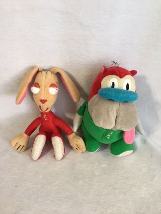REN AND STIMPY IN PAJAMAS - 1992 PLUSH TOY SOFT DOLL FIGURES BY DAKIN 7 