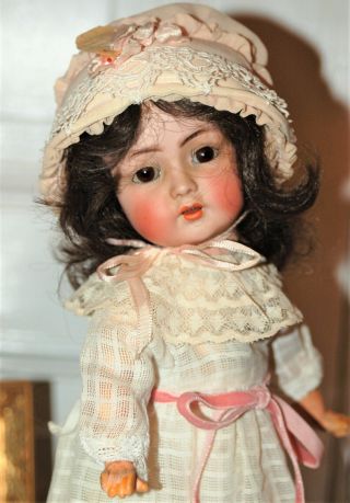 Enchanting,  Rare K&r Simon Halbig 117n Cabinet Size Bisque Head Doll 1910