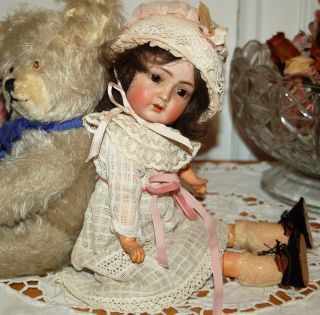 enchanting,  rare K&R Simon Halbig 117n Cabinet size bisque head doll 1910 4
