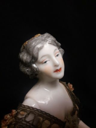 Antique French Candy Box with a Dressel and Kister Porcelain Ballerina Figure o 3
