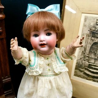 Flirty K R Simon Halbig 126 Fully Jointed Character Cabinet Doll Antique German