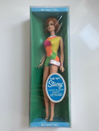 Vintage Stacey Twist N Turn 1969 Redhead In Multicolour Swimsuit Nrfb