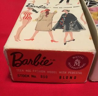 RARE Vintage STOCK No 850 Blonde “TM” BOX 1,  2,  or 3 Ponytail Barbie 3