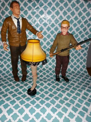 The Christmas Story Movie 10 " Talking Ralphie 12 " Old Man Action Figure Leg Lamp