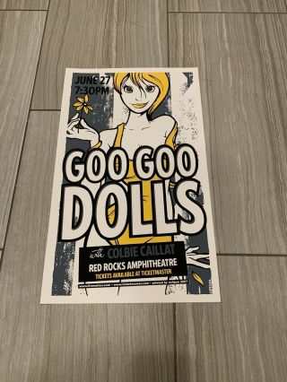 Goo Goo Dolls Silk Screen Concert Poster Red Rocks W/ Colbie Caillat