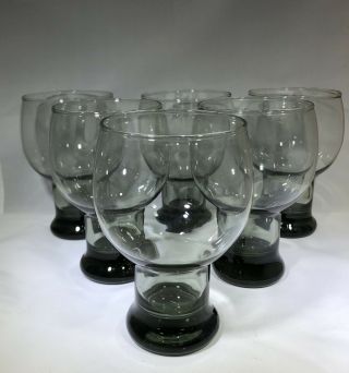 Vintage Set Of 6 Libby Drinking Glasses Smoke Color Large Tumbler