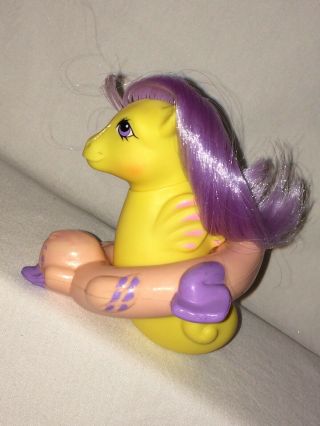 Vtg 1984 G1 My Little Pony Baby Sea STAR Yellow Seahorse & Ducky Float FAST SHIP 2