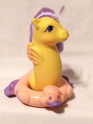 Vtg 1984 G1 My Little Pony Baby Sea STAR Yellow Seahorse & Ducky Float FAST SHIP 3