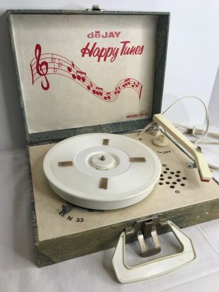 Vintage De Jay Happy Tunes Model Sp - 11 Kids Record Player -