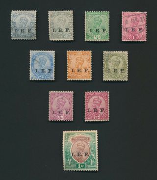 India Stamps 1914 Kgv I.  E.  F India Exped Force Wwi,  Inc 12a & 1r Og Lot
