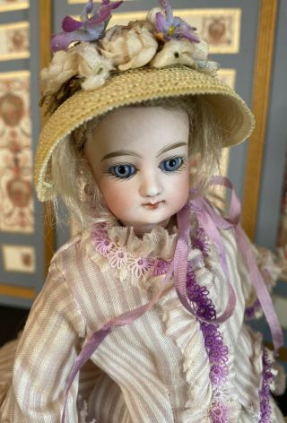 Antique FG French Fashion Doll 11 IN Antique Doll Gown Wig 2