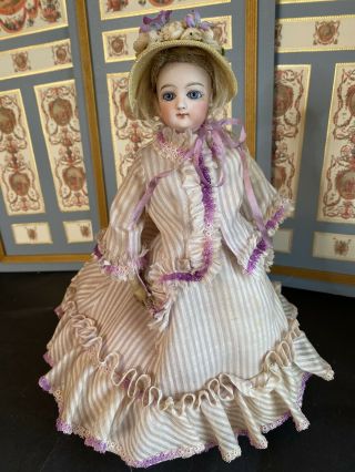 Antique FG French Fashion Doll 11 IN Antique Doll Gown Wig 3