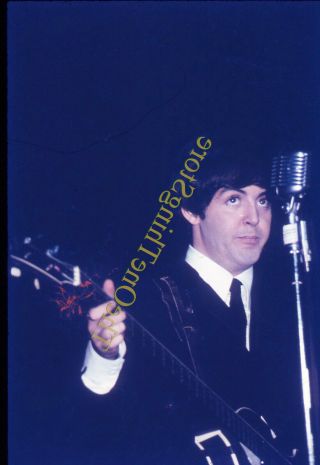 The Beatles Concert Paul Mccartney 1960s 35mm Slide Guitar