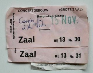 Country Joe & The Fish Vintage Ticket Stub Concert Amsterdam November 15,  1968