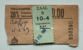 Moby Grape - Ticket Stub Concert Amsterdam February 15,  1969