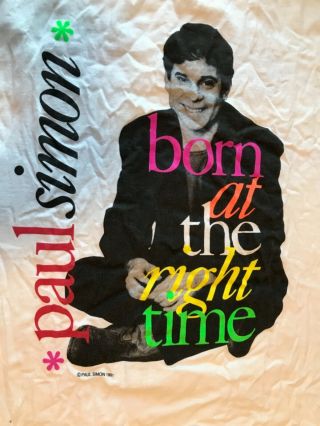 Paul Simon Born At The Right Time Tour T Shirt (1991) Xl
