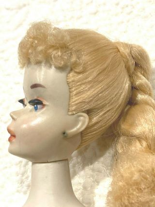 Gorgeous Vintage 3 Blonde Ponytail Barbie Doll Factory Braid & Nipples 4