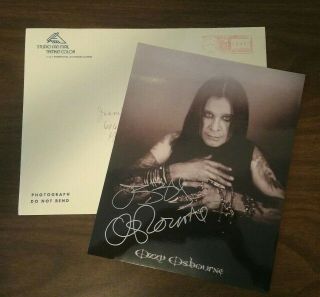 Ozzy Osbourne Autographed 8 " X 10 " Photograph Reprint Studio Fan Mail Envelope