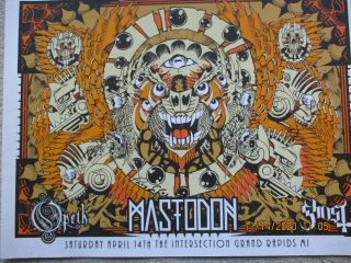 Mastodon Band Signed Tour Poster At The Intersection Show Grand Rapids,  Mi