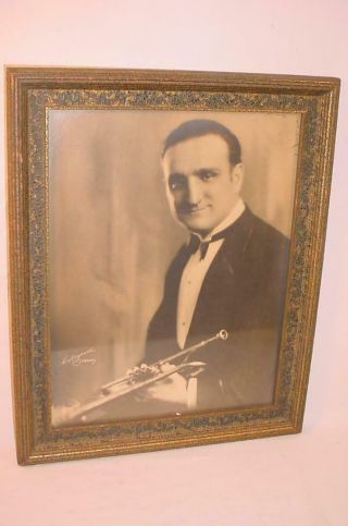 Vtg 1920s 30s Colegrove Studios 10 " X 13 " Promotional Photo Jazz Trumpet Player