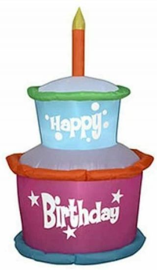 Gemmy Industries Airblown Inflatable Happy Birthday Cake With Candles