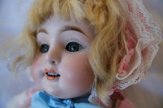 10 " All Bisque Doll With Wig And Old/original Clothes,  Baby Girl