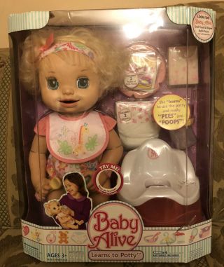 Baby Alive Doll 2007 " Learn To Potty " Hasbro.  Rare,  Collectible - Nrfb