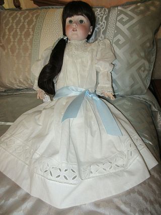 Large 28 " Antique Kestner German Bisque Doll,  Human Hair Wig,  Antique Clothing