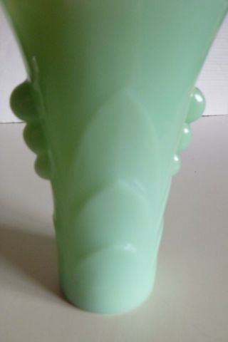 Vintage Jadite Green Fire King Glass Vase 5 1/4 inches Art Deco Anchor Hocking 3