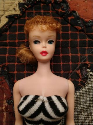 Vintage Titian Ponytail Barbie In 850 Box W/ Stand & Accessories