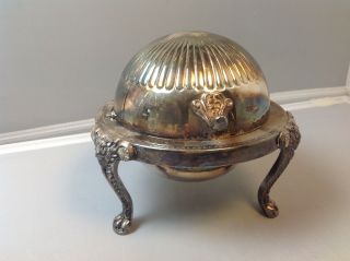 Amy Rogers Silver Plated Lion Foot Domed Butter Or Cheese Dish