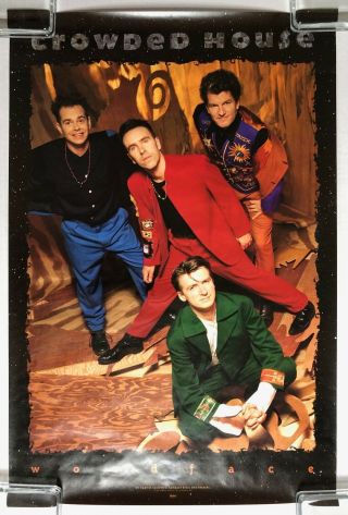Crowded House Woodface 1991 Us Promo Only Poster Tim Neil Finn Split Enz
