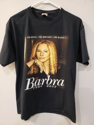 Barbra Streisand Tour 2017 Concert Black T Shirt Size Large