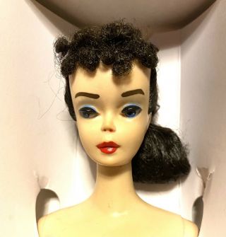 Vintage Barbie Ponytail 3 Brunette - Blue Eyeliner