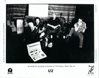 U2 Press Kit,  1993,  Zooropa,  Rare Official 8x10 Photo Record Company Portrait