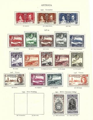 Antigua (d64 - 4) 1938 Sg98 - 109 Full Set Of 12,  Coronation & Uni - Vic - Upu Mm /mh