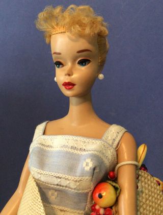 Vintage 3 Blonde Ponytail Barbie With Bun