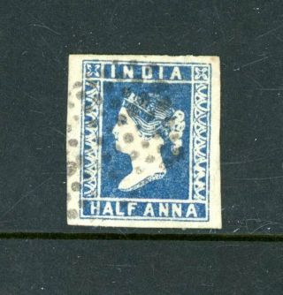 India 1854 Half Anna Blue Sg 2/5 Die I Very Fine (n106)