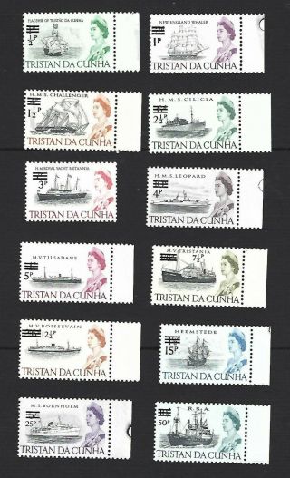 Tristan Da Cunha 1971,  Decimal Currency Set Of 12 Stamps,  Sg.  137 - 148,  Mnh