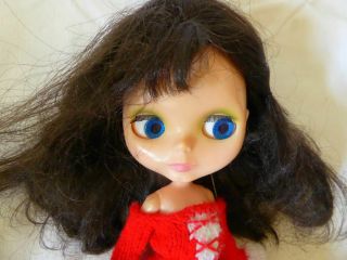 Vintage 1972 Kenner Blythe Doll Brunette Raven Hair Eyes Change Color