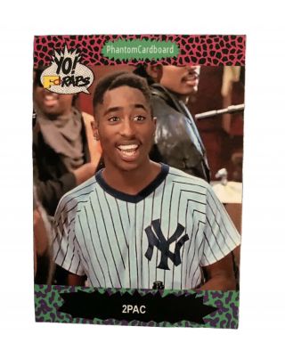 Tupac Shakur 2pac Yo Mtv Raps 1991 Proset Trading Card York Yankees Jersey