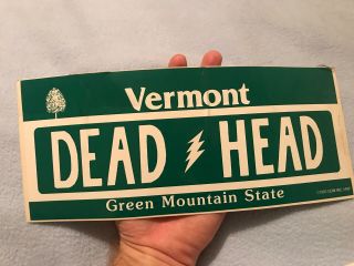 The Grateful Dead Head Sticker Vintage License Plate Vermont Gdm 1993 11.  5x4.  5”