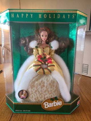 1994 Happy Holidays Barbie Doll Brunette Convention Version Se 540